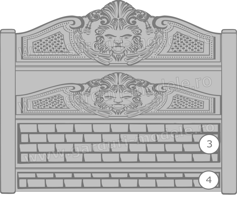 Imagini gard Gard beton armat Leu 1, 2, Caramida 3, 4